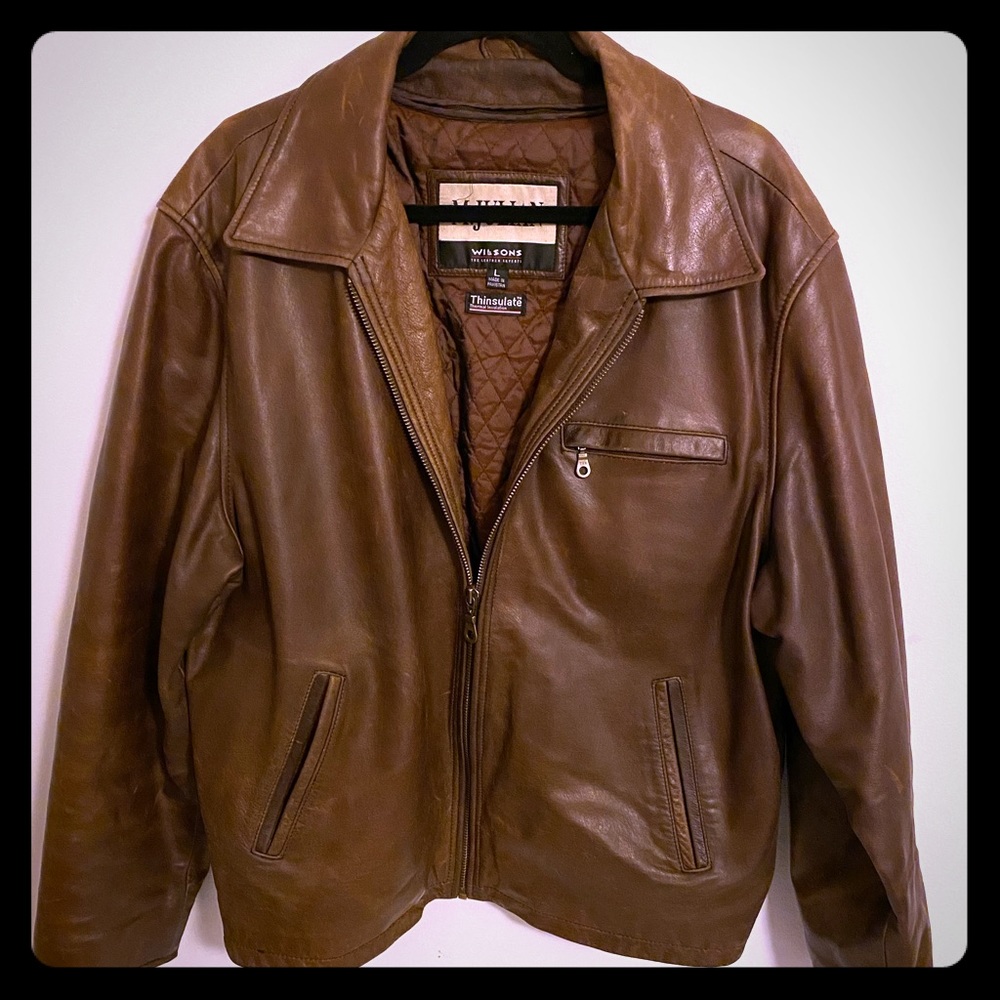 M Julian Wilson’s leather Thinsulate brown jacket